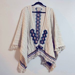 Chaser Aztec Southwestern Tassel Knit Cardigan